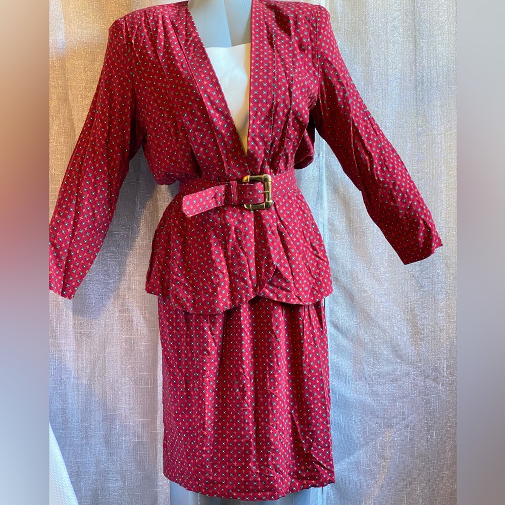 VTG 80's EJM Button
 Front Secretary Dress
 WOMEN'S 10P Midi len...